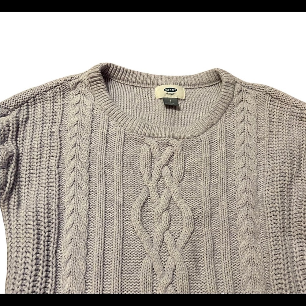 OLD NAVY Gray Cable Knit Sweater - Picture 4 of 5